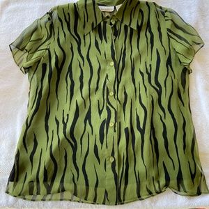 New York City Design Co. Silk Animal Print Blouse